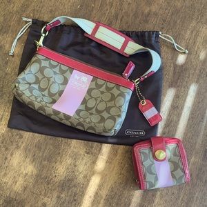 Coach Heritage Shoulder Bag + Wallet